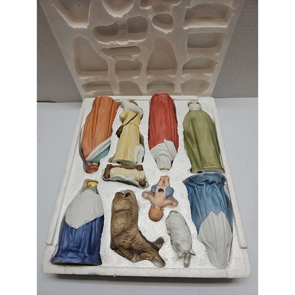 Homco Other - Vintage Homco Nativity 5260 Complete Set 10 Pieces Porcelain Bisque Matte Finish